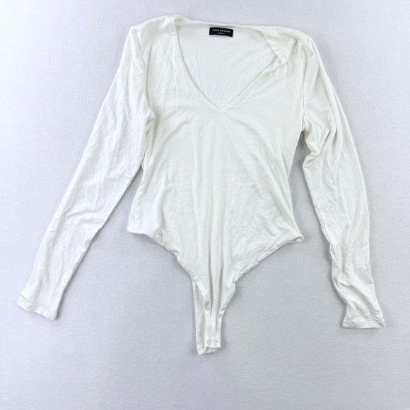 NAKED WARDDROBE V-Neck Bodysuit Size XL Womens White - Picture 1 of 7